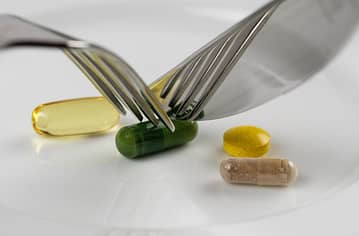 eating food supplement