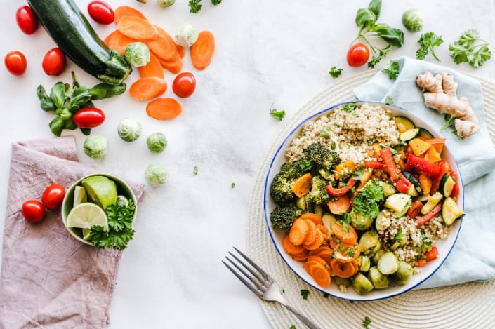 healthy food served on the table
